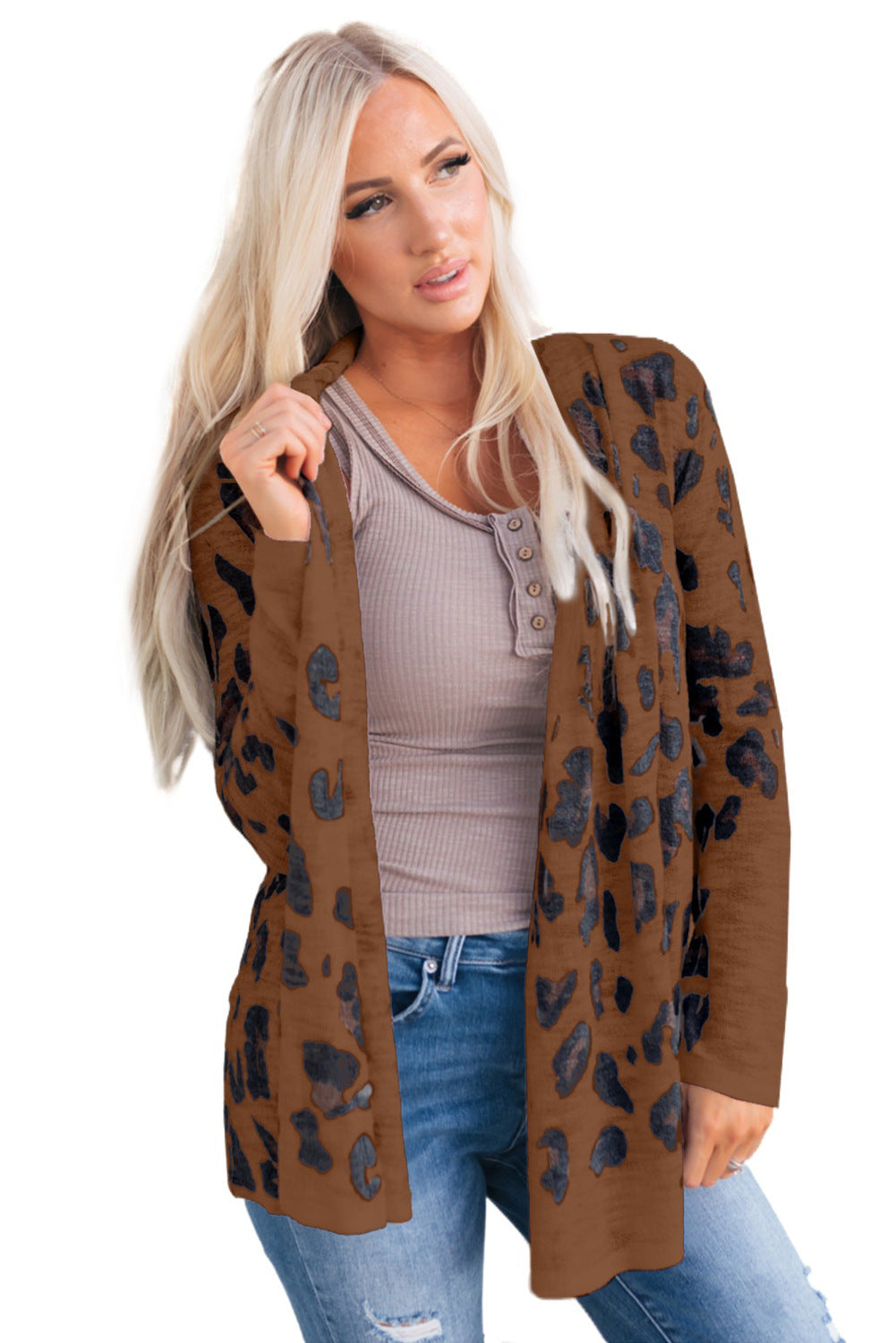 Shiying European and American Cardigan Sweater Women Autumn Print Loose