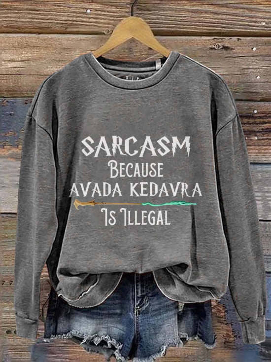 Women's 3D Print Letter Pullover Sweatshirt