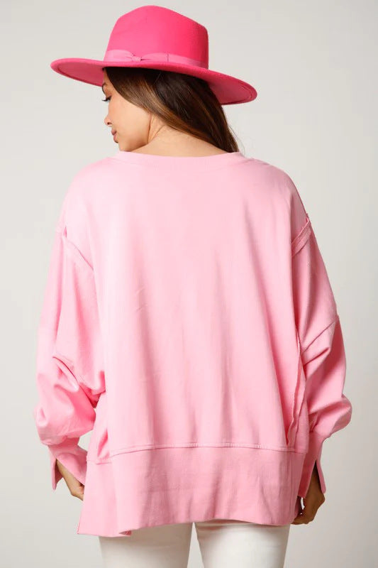 Women's Sequined Long Sleeve Loose Sweatshirt Top