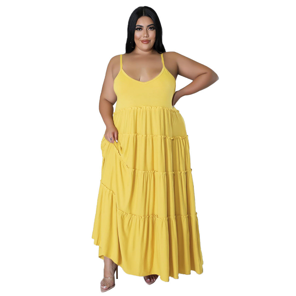 Color-added Amazon Cross-border Supply Strapless Long Doll Dress