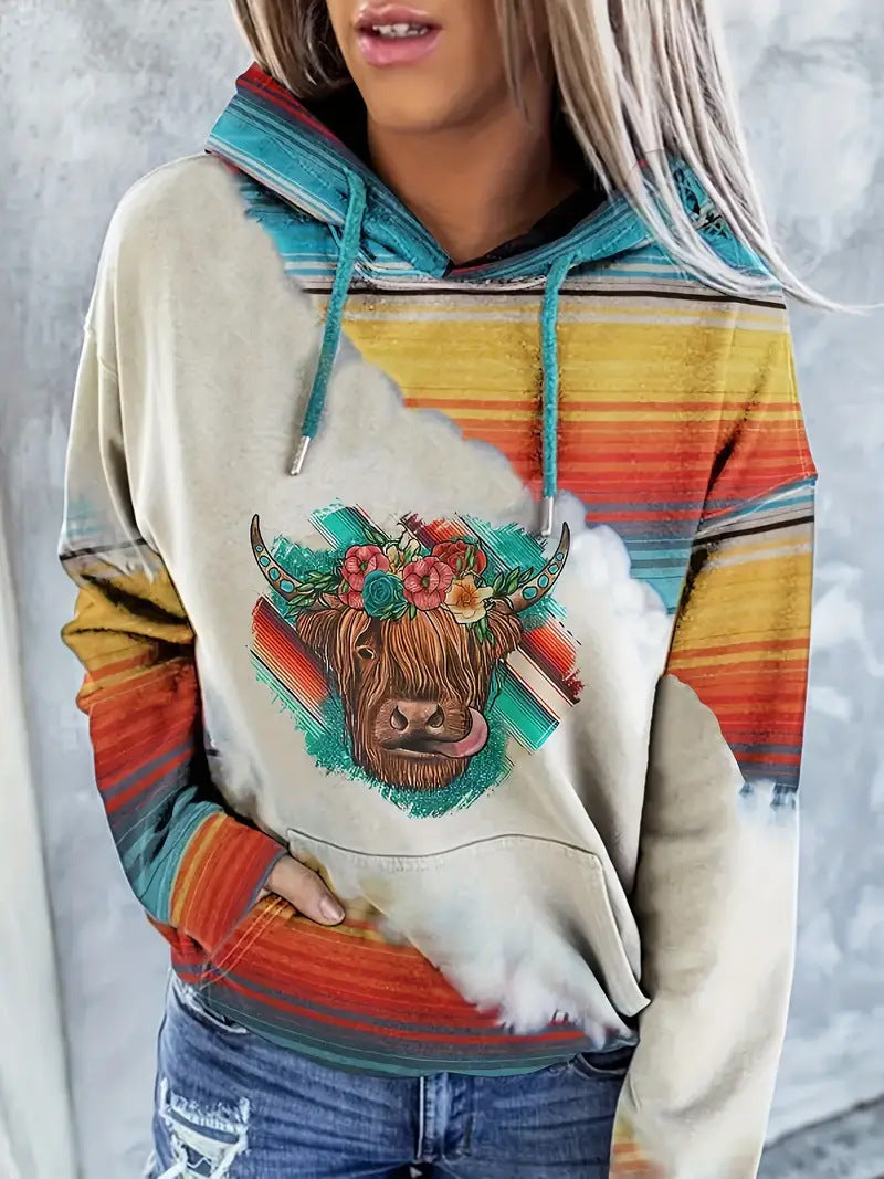 Ethnic Style Women's 3D Graphic Casual Sports Hoodie