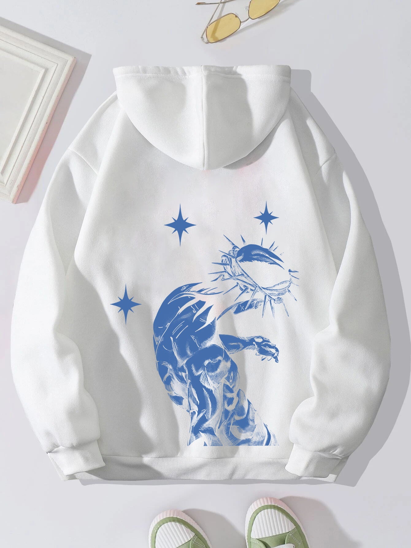Cozy Jesus Letter Print Brushed Hoodie for Women