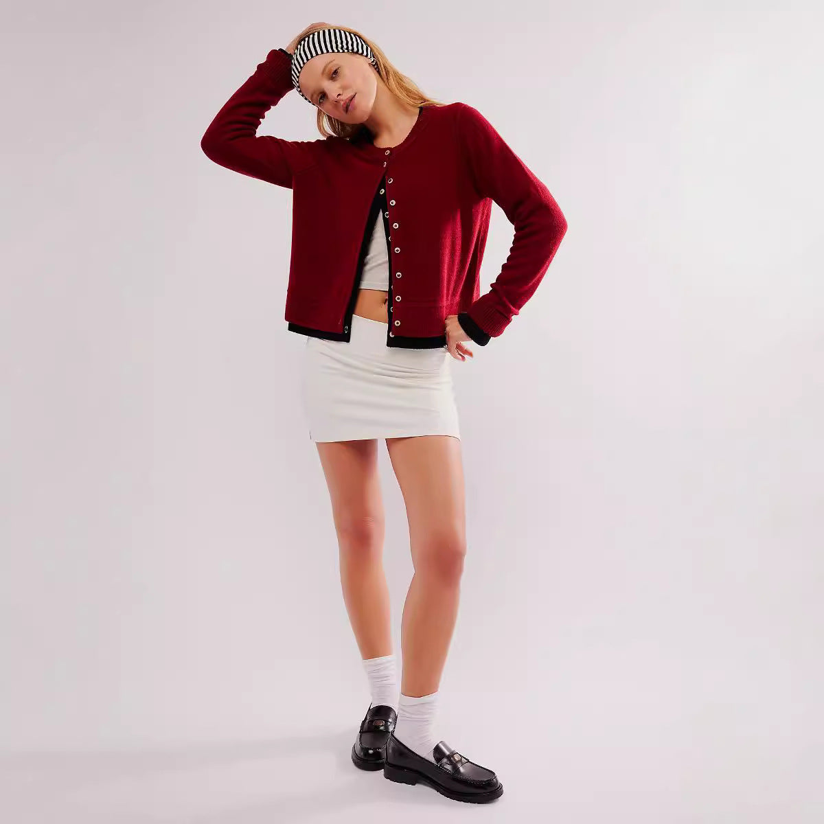 Knitted Sweater Autumn and Winter Women's Clothing Pure Color Warm Keeping Bottoming Shirt