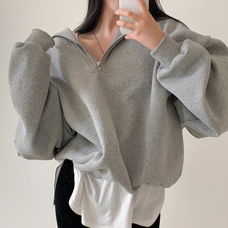 Cute Sailor Collar Loose Pullover Hoodie for Women