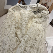 Summer French Style White Lace Bottoming Shirt Versatile Top For Women