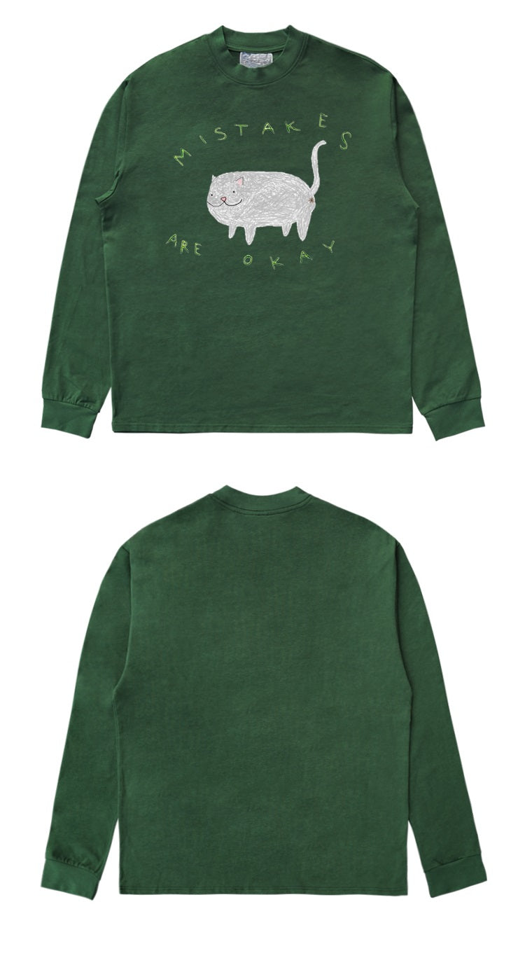 Cute Animal Print Long Sleeve Cotton Tee