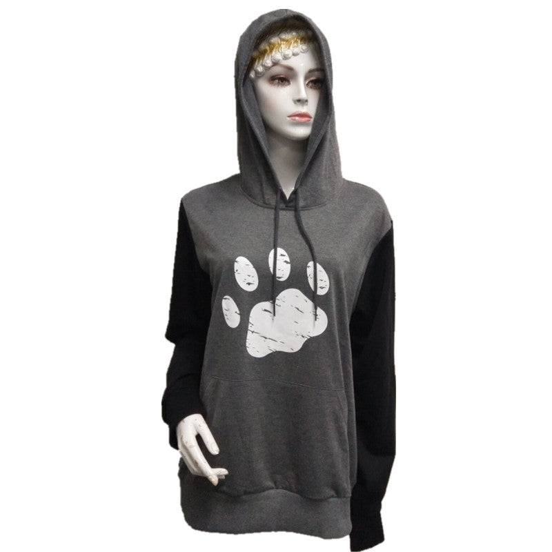 Women's Long-sleeved Hooded Sweater Printed Pullover Coat