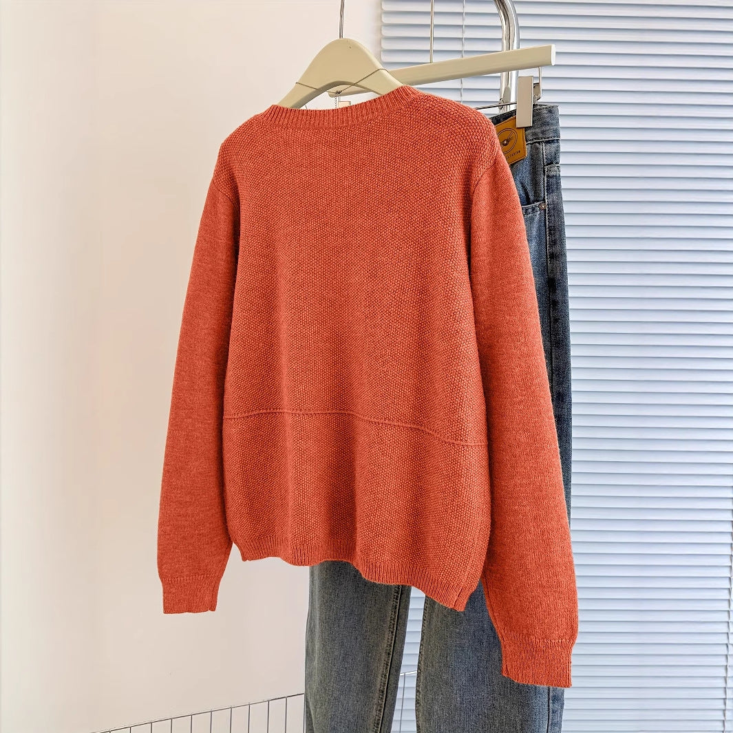 Solid Color Fashion Street Versatile Thick Needle Sweater Cardigan