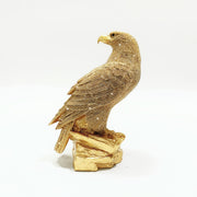 Golden Resin Eagle Sculpture – 3D Figurine for Living Room and Office Desk