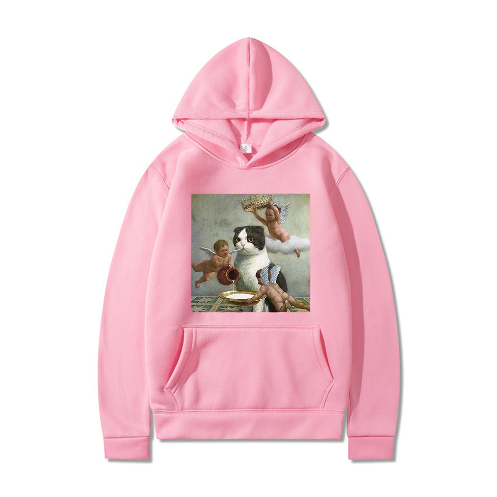 Cute Angel & Cat Matching Couple Sweatshirt