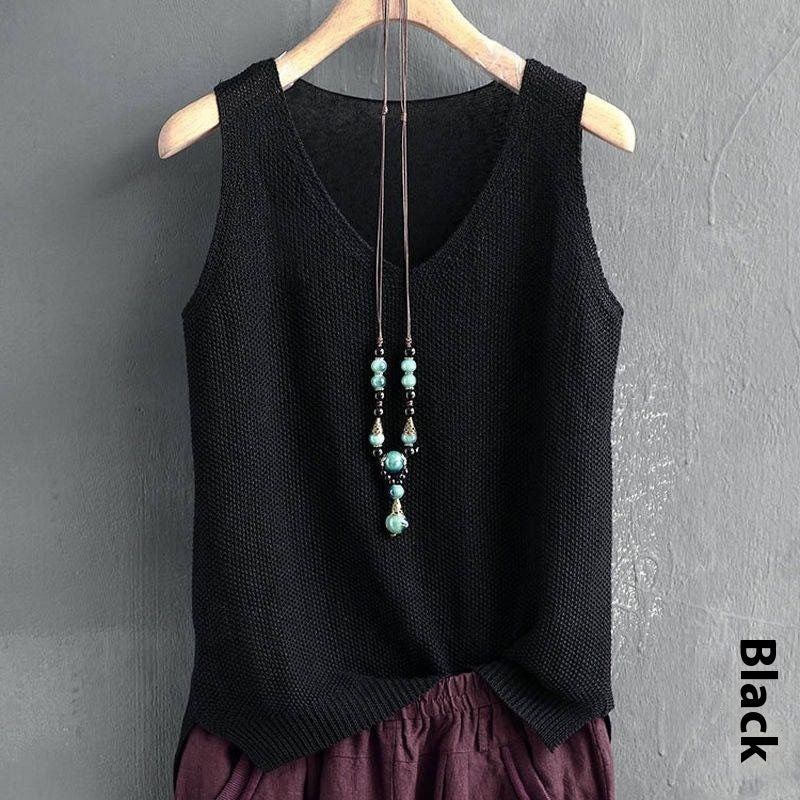 Loose Summer Knit Vest – Lightweight Women’s T‑Shirt Top