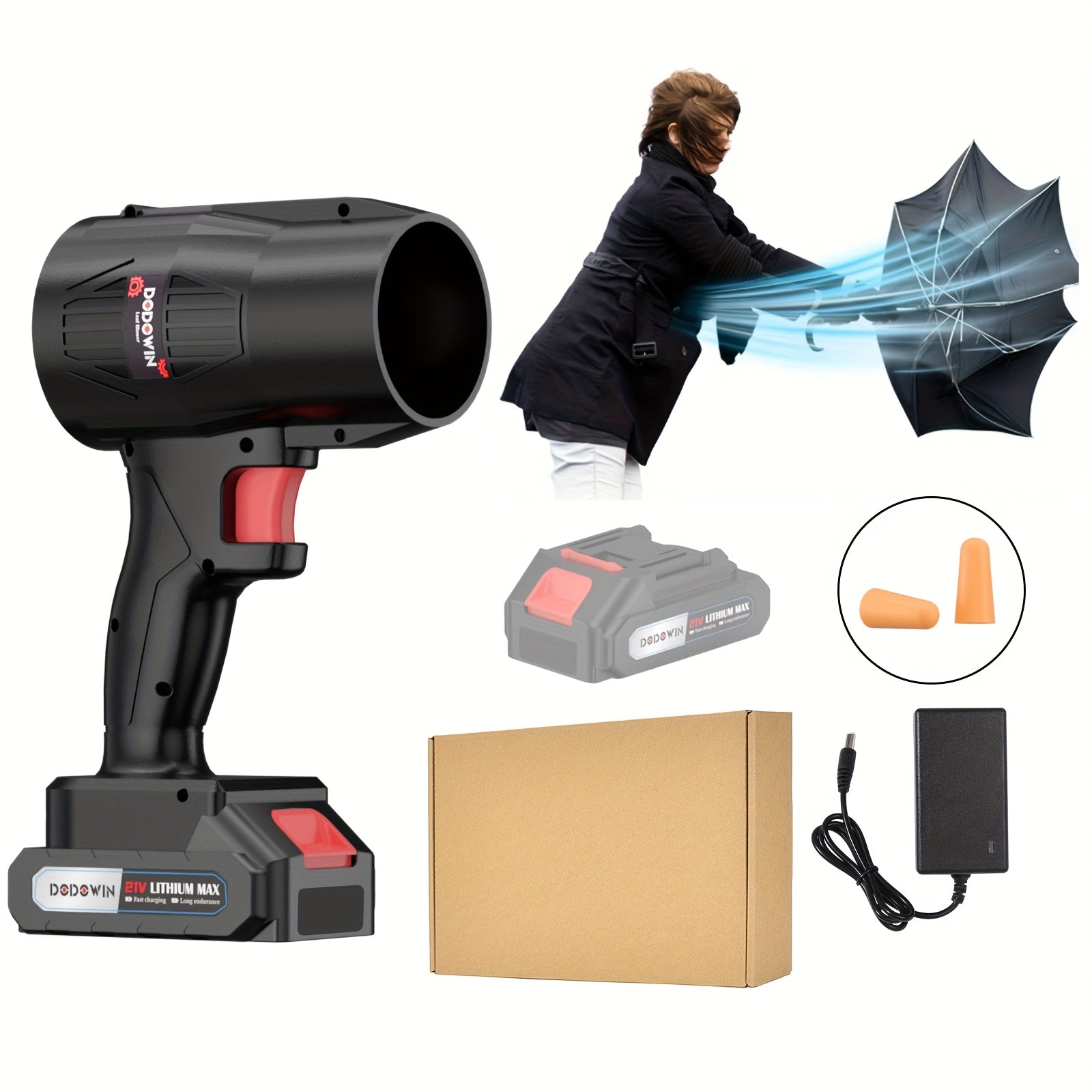 Turbo Jet Blower, Electric Cordless Leaf Blower, 21V Battery Jet Dry Blower, High Pressure Air Blower, Jet Blower Car Dryer, Hand Held Snow Blower, Home Outdoor, Blowing Leaves And Dust, Birthday Or Holiday Gifts
