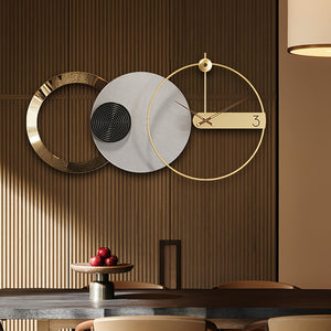 Large Metal Modern Wall Clocks For Living Room 33 Inch Black Golden Battery Operated Decorative Wall Clocks Silent Non-Ticking Wall Clock For Home Decor Bedroom Kitchen Office