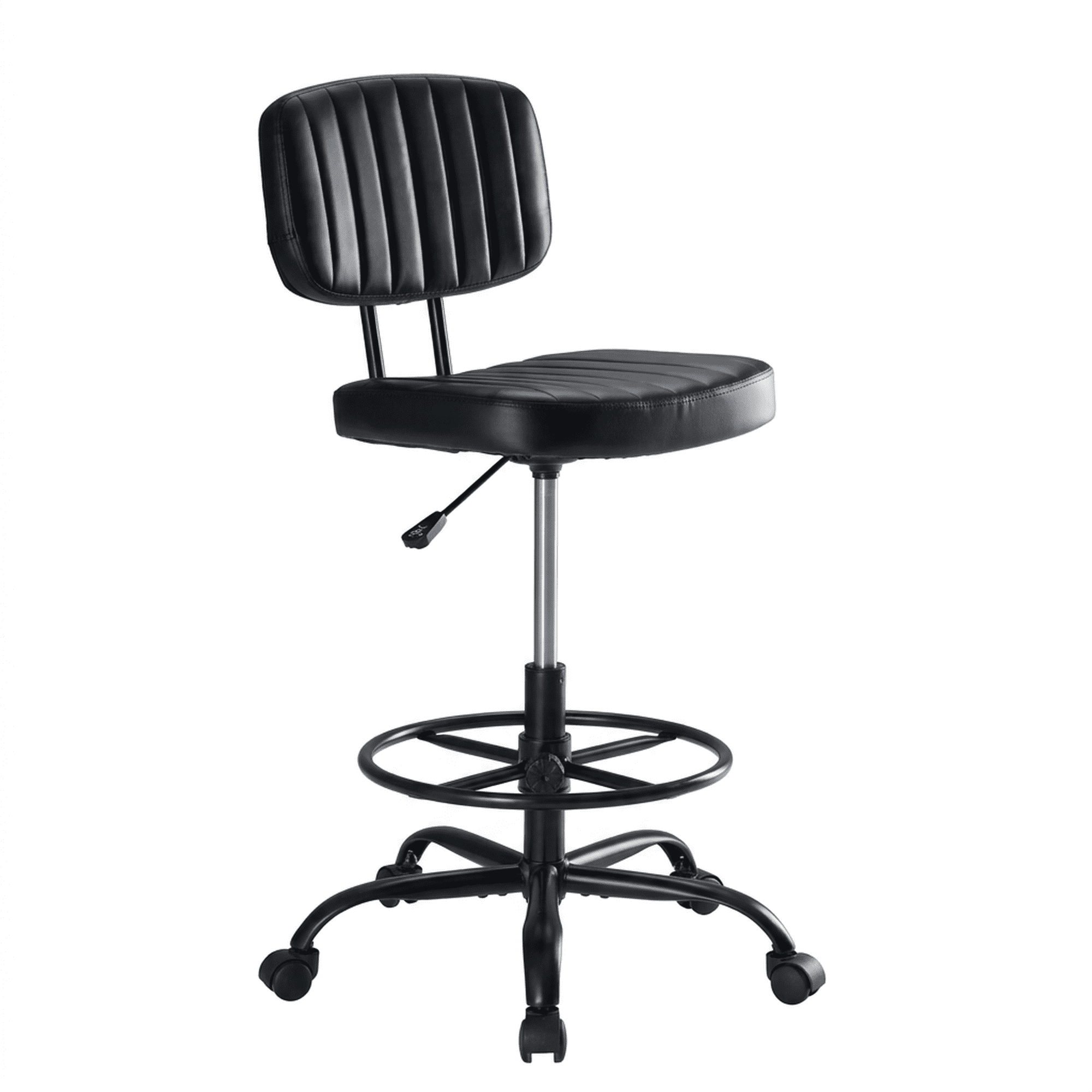 Adjustable Ergonomic Drafting Chair with Swivel Base and Footrest Ring