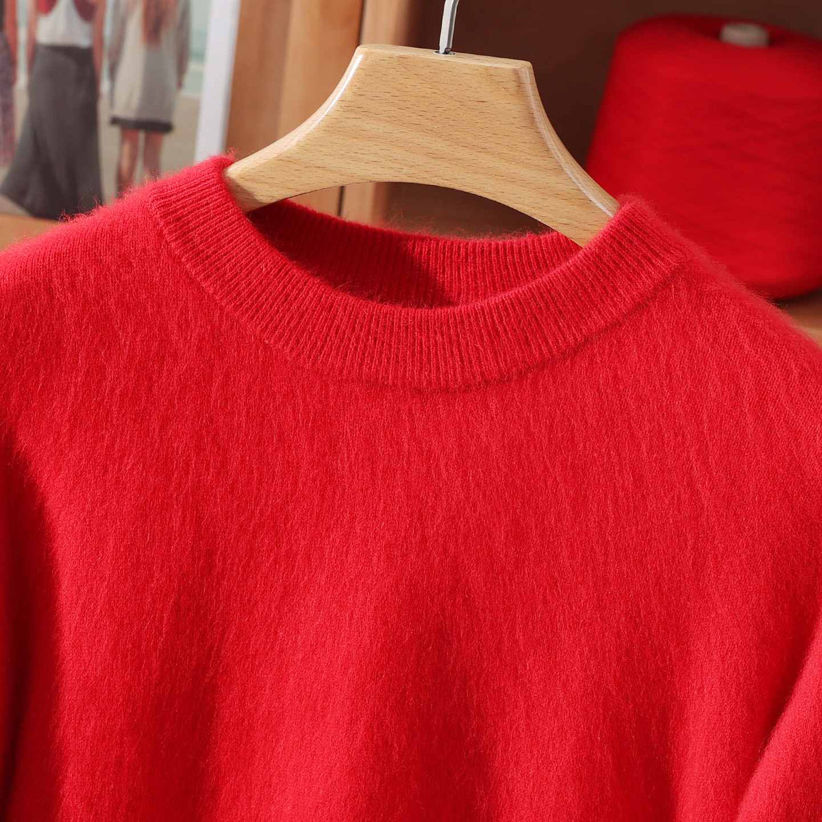 Half Height Round Neck Mink Fleece Fashionable Soft and Versatile Women's Fleece Sweater