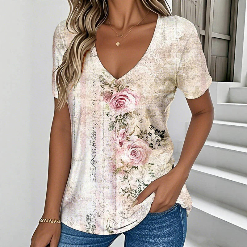 Striped 3D Print Loose T-Shirt – Fresh, Sweet & Comfortable