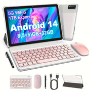 Android 14 Tablet 2025 Android 14 Tablet | 10 Inch 8(3+5)GB RAM + 32GB ROM / 1TB Expandable Octa-core Processor, 1280*800 IPS Touch Screen, 2+2MP Dual Camera, WiFi - Tableta PC Computer