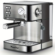 Stainless Steel Dual‑Brew Espresso Maker – 1.6 L Water Tank, Over‑Pressure Protection