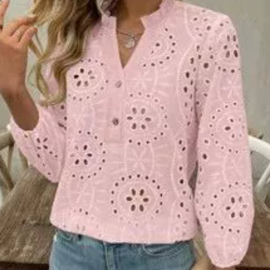 Buttoned Autumn-Season Colorful Casual Womens Shirt