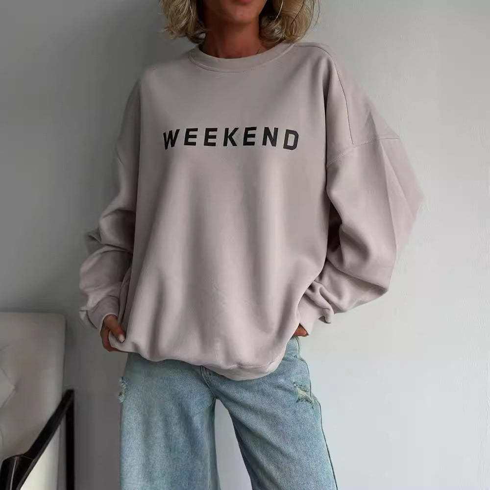 Cozy Women's Printed Long Sleeve Thick Pullover Sweatshirt