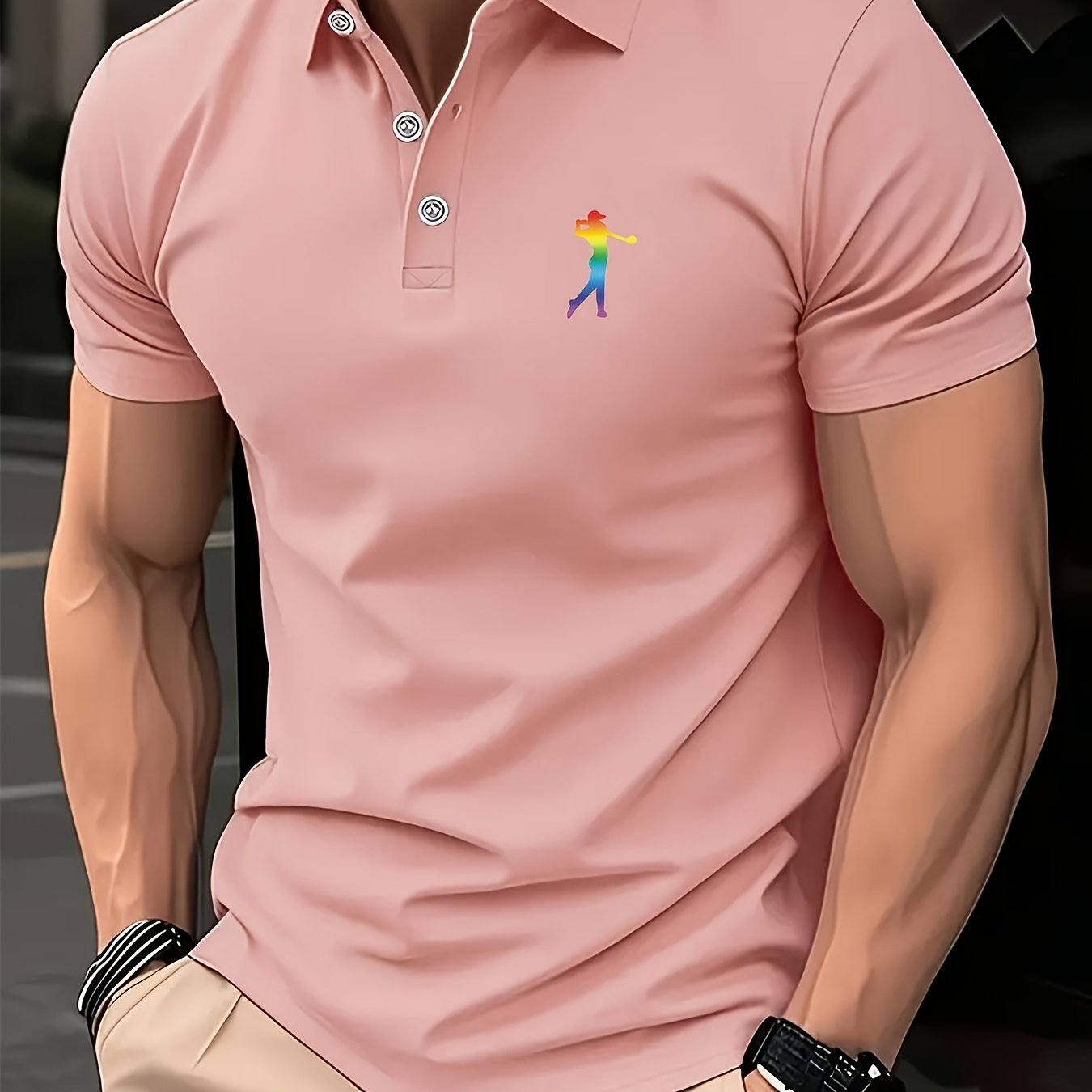 Men's Short Sleeve Printed Golf Shirt – Spring & Summer
