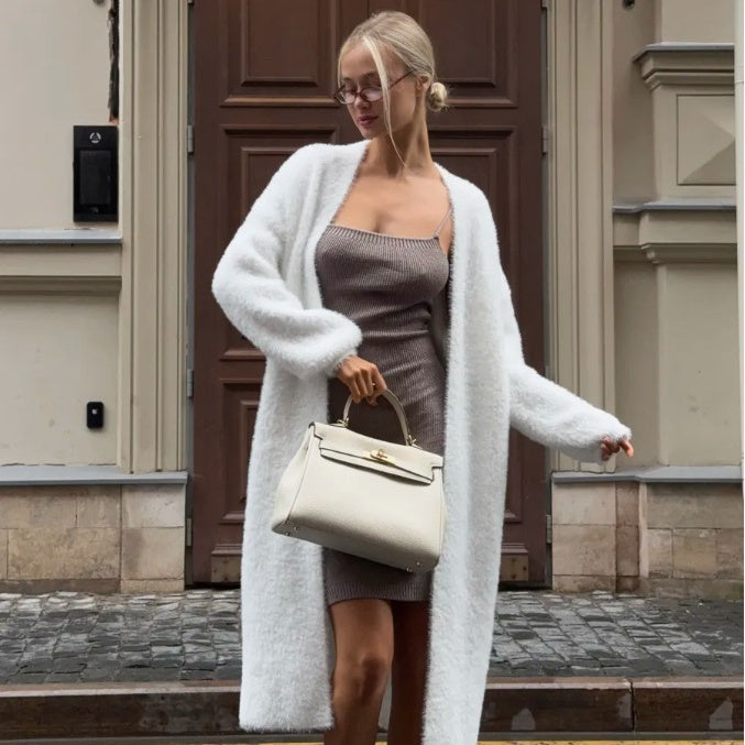 Sweater Cardigan Jacket White Versatile Women's Clothing