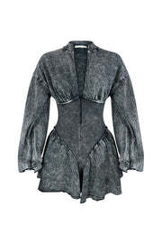 Women's Half-zip Waist Retro Jumpsuit