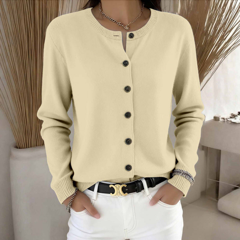 Autumnwinter Long-sleeve Solid-color Cardigan Sweater
