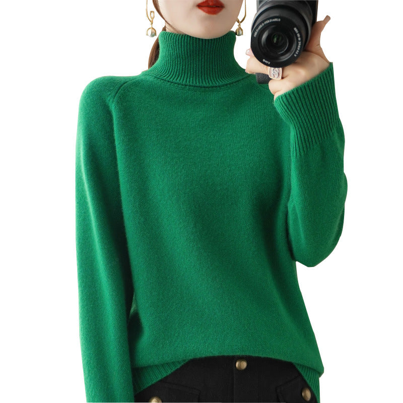 Women's Fashion High Collar Knitted Sweater
