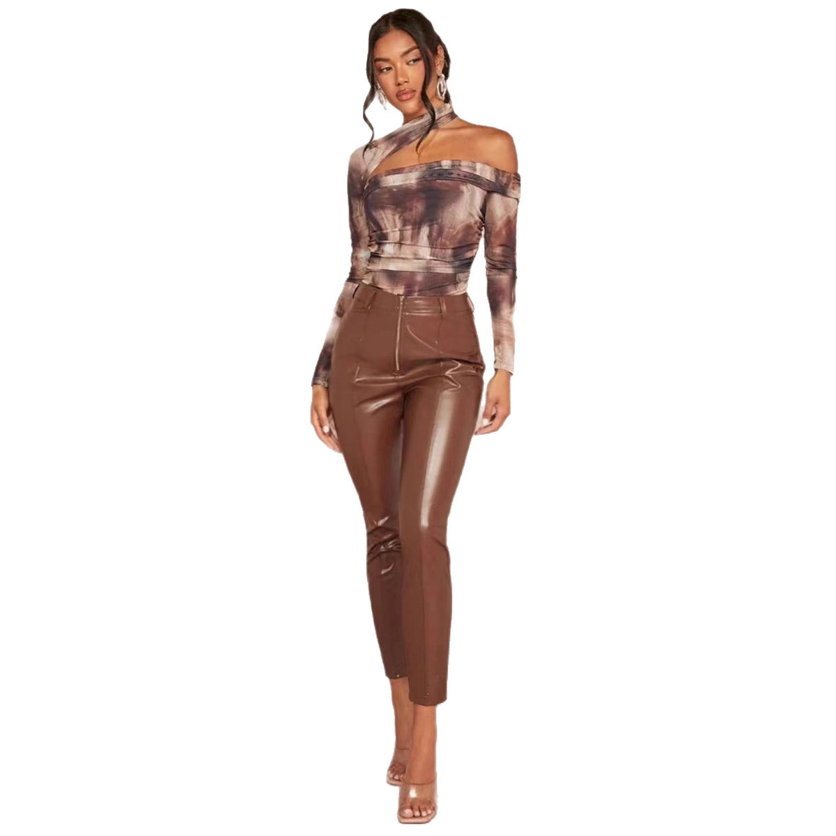 Sexy Off-Shoulder Asymmetrical Halter Bodysuit