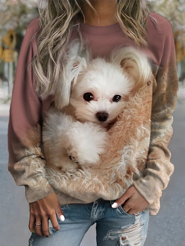 Fashion Cat Women's Round Neck Sweater