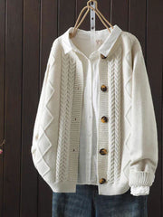 Knitted Cardigan Cable-knit Sweater Coat for Women