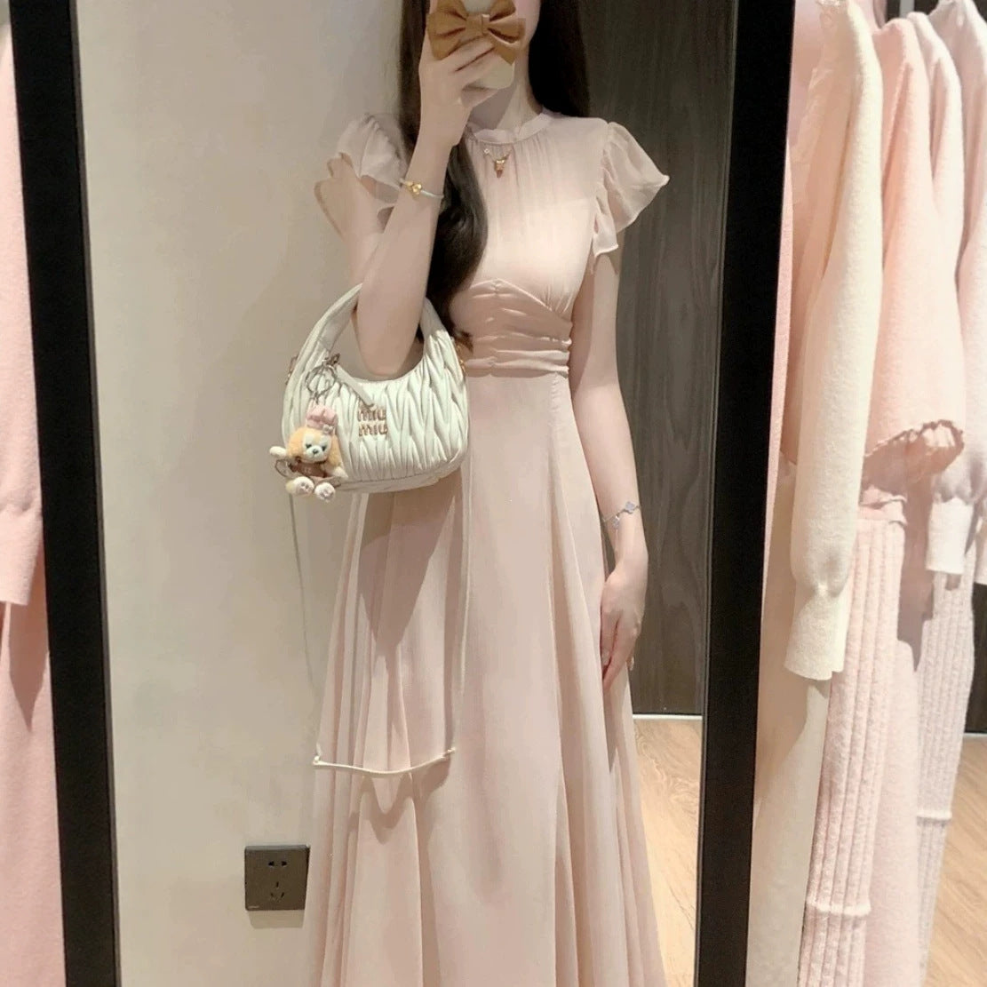 Gentle Elegant and Absolutely Stunning Pink Chiffon Waist-cinching…