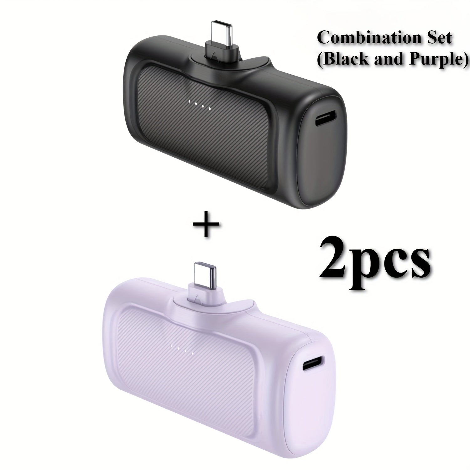 22.5W Fast Charging, 5000/10000mAh Mini Portable Charger, 5000mAh Optional 1/2/4pcs USB-C Power Bank With Charging Station Specification, Universal Compatibility, Dual Power Mode, Rechargeable...