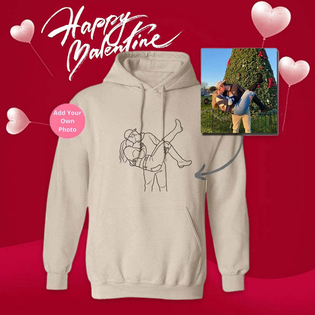 Women's Chic Line Embroidered Casual Pullover Hoodie
