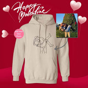 Women's Chic Line Embroidered Casual Pullover Hoodie
