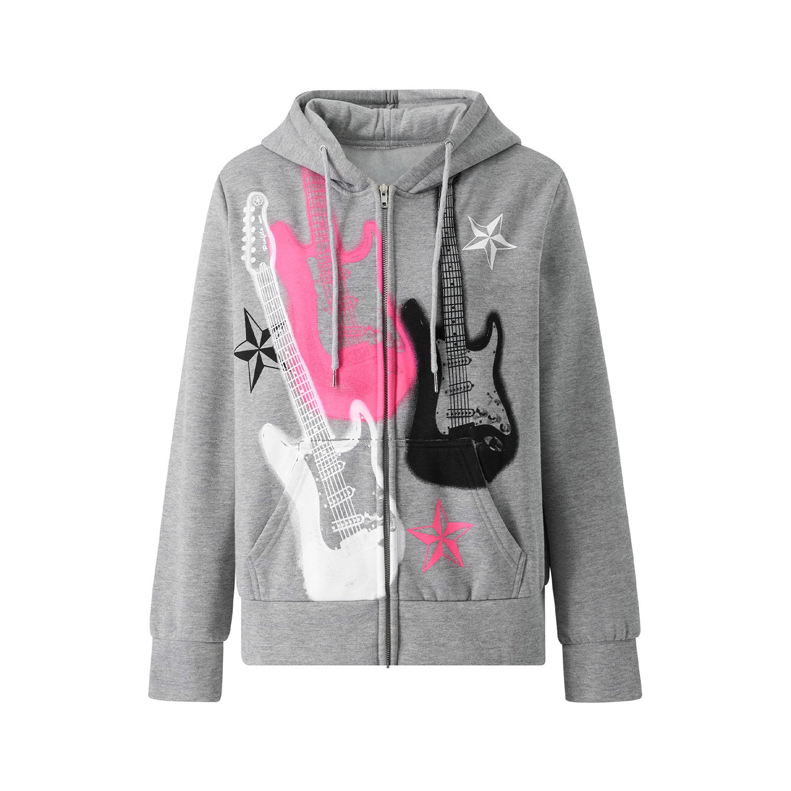 Rock Chic Electric Guitar Print Streetwear Hoodie