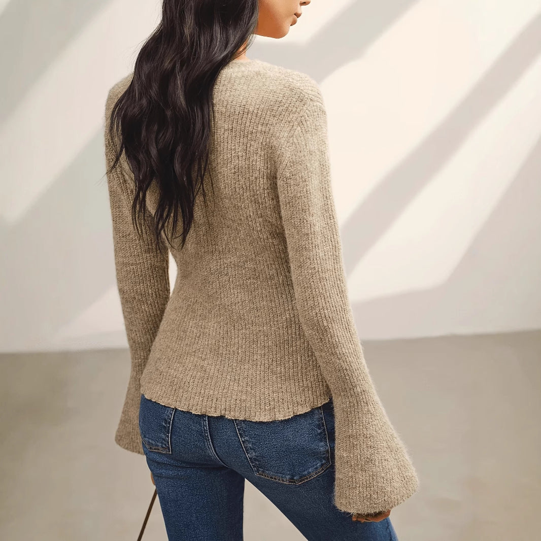Slim-fit, Elegant, Classy, Casual, Versatile Long-sleeve Sweater