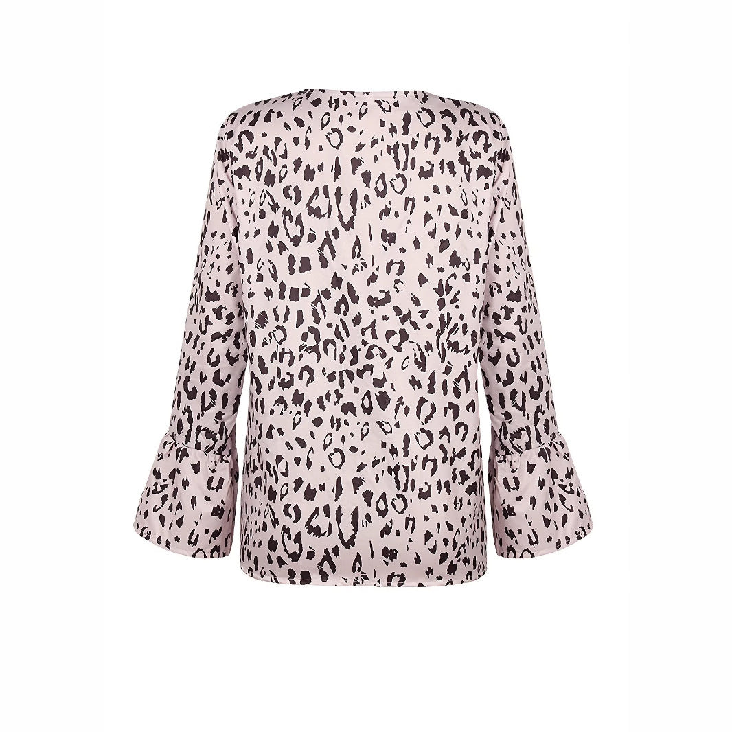V-neck Long-sleeved Chiffon Top