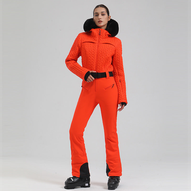 Women's Waterproof Windproof One-Piece Ski Suit