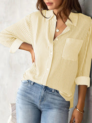Women's Casual Plaid Long Sleeve Button-Down Shirt