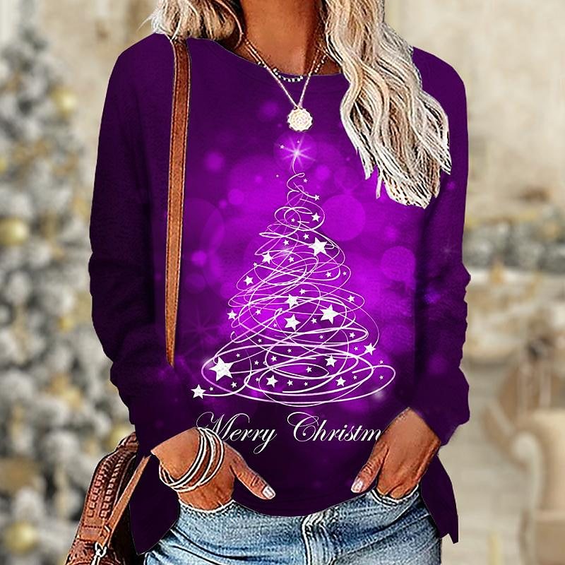 Festive 3D Print Christmas Long Sleeve Sweatshirt