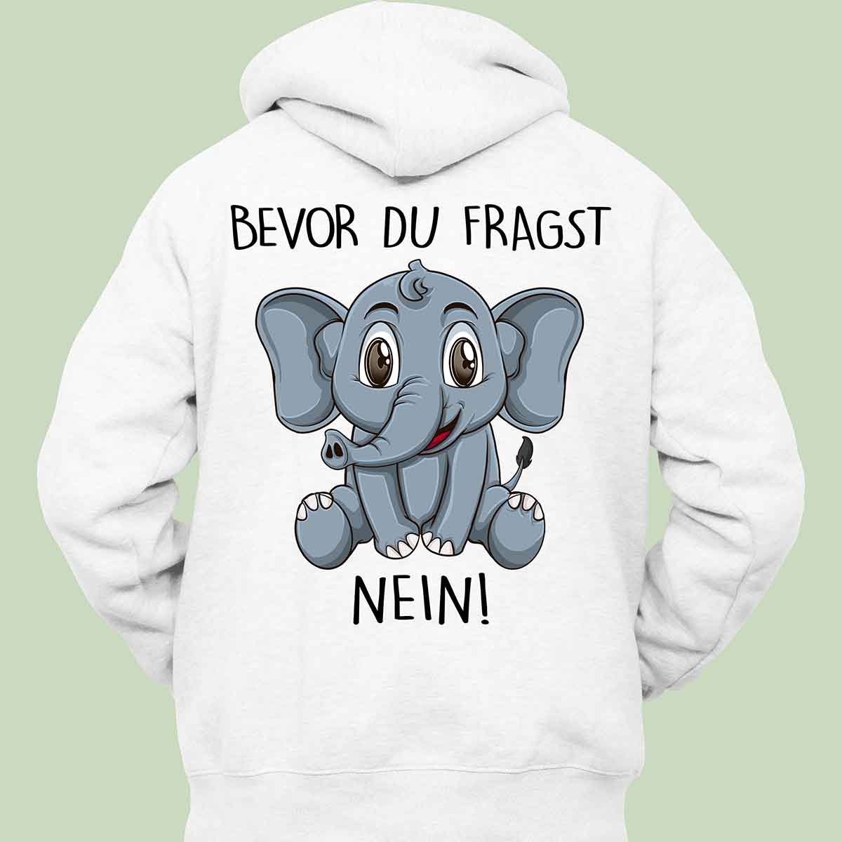 Korean Loose Hoodie Elephant Print Long Sleeve Loose Style