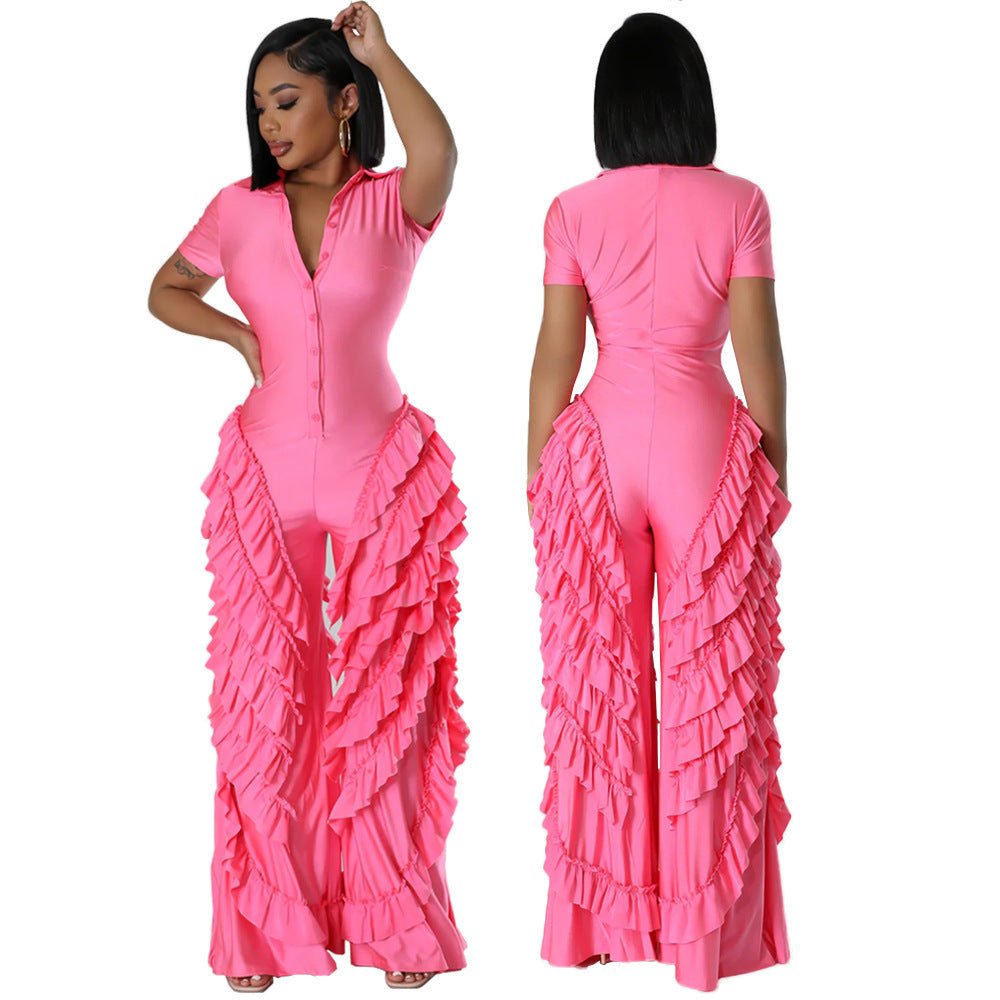 Chic Loose Fit Wide-Leg Casual Jumpsuit