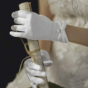 Personalized Satin Short Gloves for Women