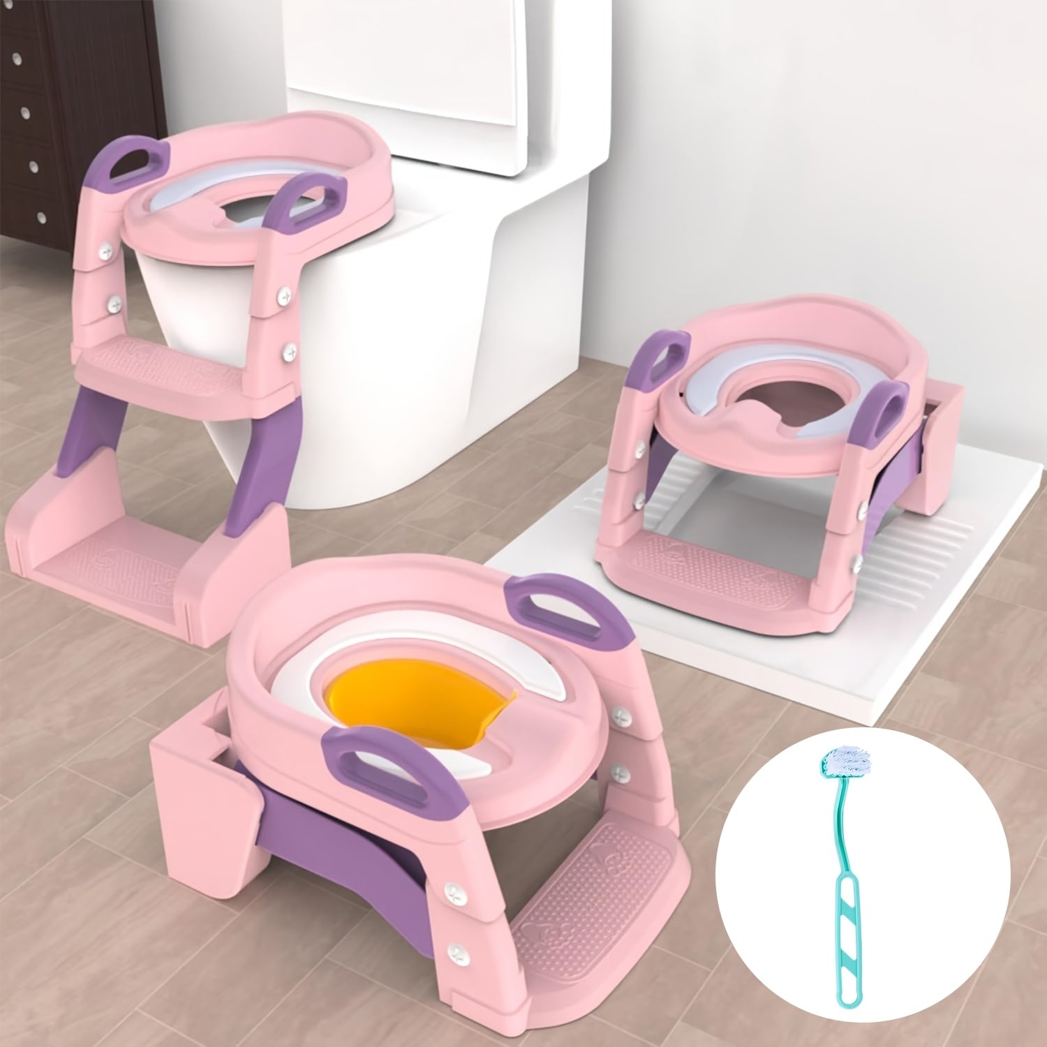Adjustable Height Potty Training Seat with Step Stool