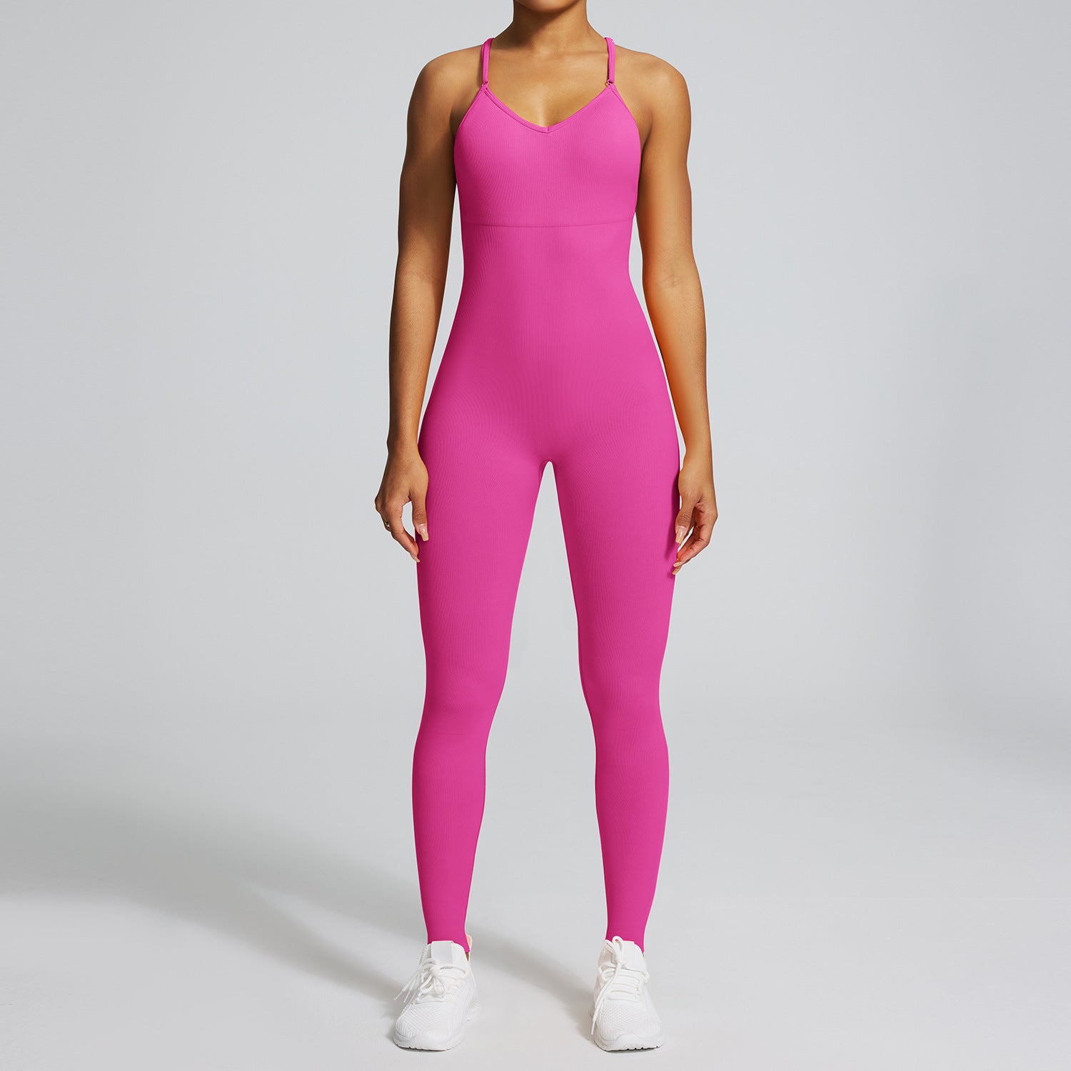 Seamless Back-Supporting Yoga Jumpsuit For Women With Straps