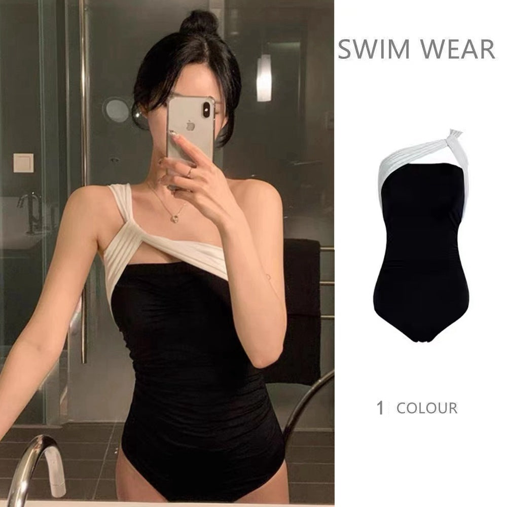 Chic Hollow One-Piece Slimming Quick-Dry Holiday Swimsuit