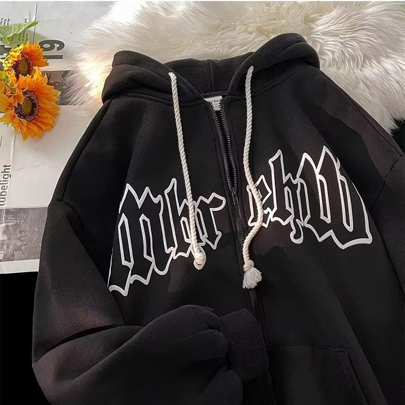 Oversized Couple's Streetwear Hooded Jacket