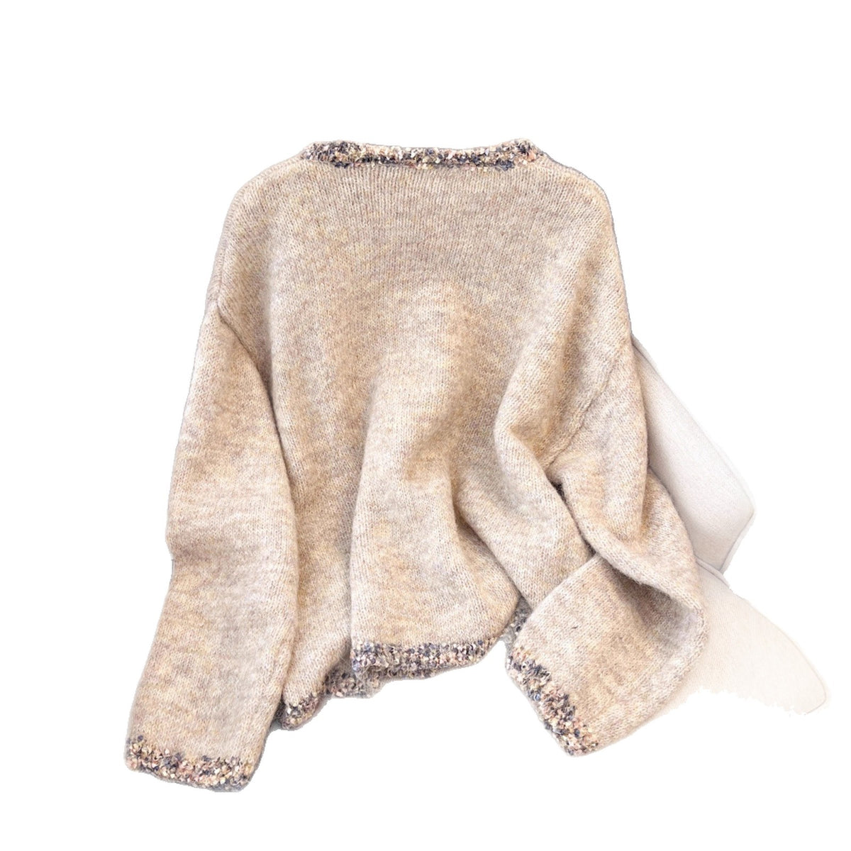 Women's Retro Crew Neck Pullover Sweater Loose